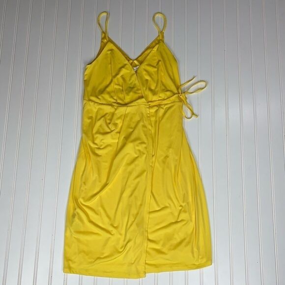 Bcbgeneration Lemonade Ruched Surplice Wrap Dress Size S Nwt - Picture 4 of 12